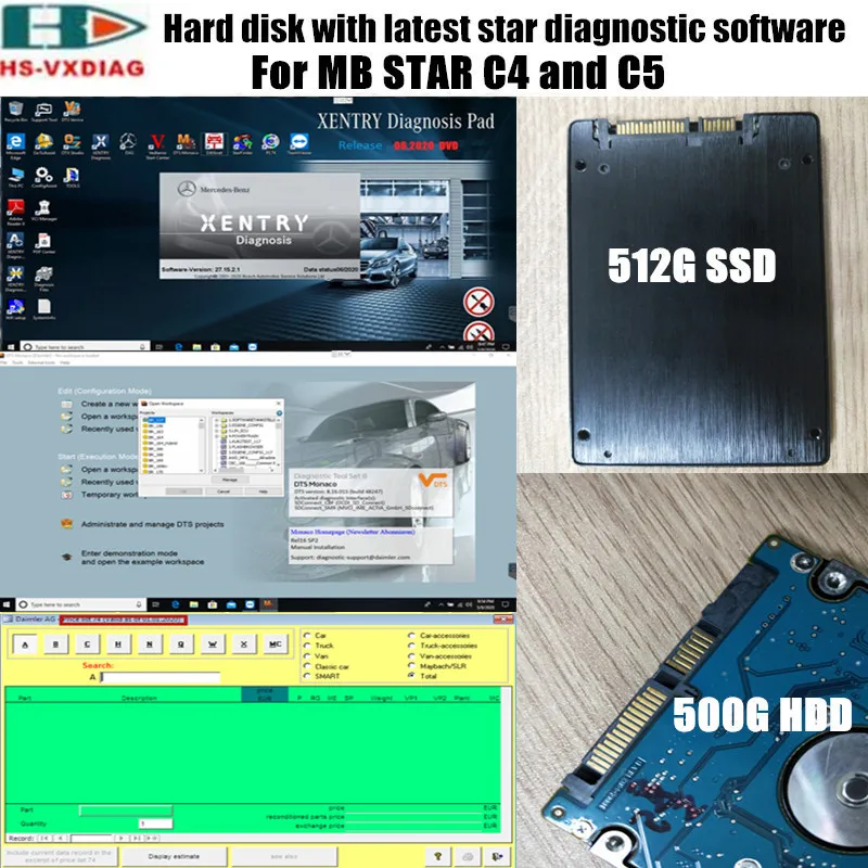 Автомобильный диагностический инструмент 2020 программное обеспечение Xen / ter Das EPC