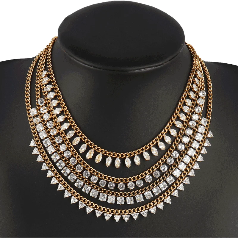 Ожерелье из нержавеющей стали для женщин ожерелья в стиле панк с квадратным и