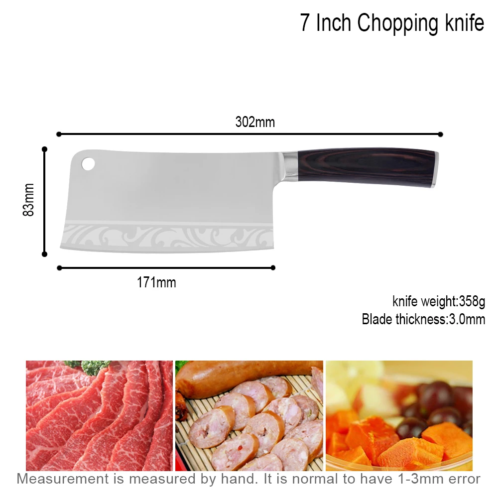 Нож для нарезки XYj из нержавеющей стали 7 дюймов острый Клинок с деревянной ручкой