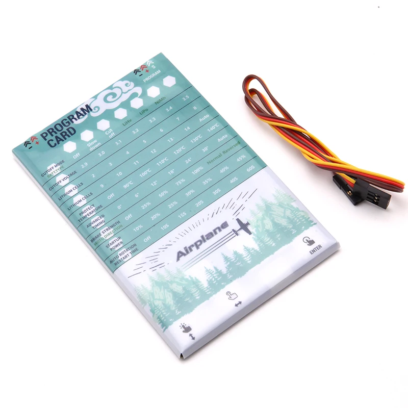 VGOOD бесщеточный ESC 6A/12A/20A/30/40A/60A/80A/100A/120A 2 с 32-бит с 1.5A SBEC для неизменяемой геометрией крыла RC самолет запасные части - Цвет: Setting Card