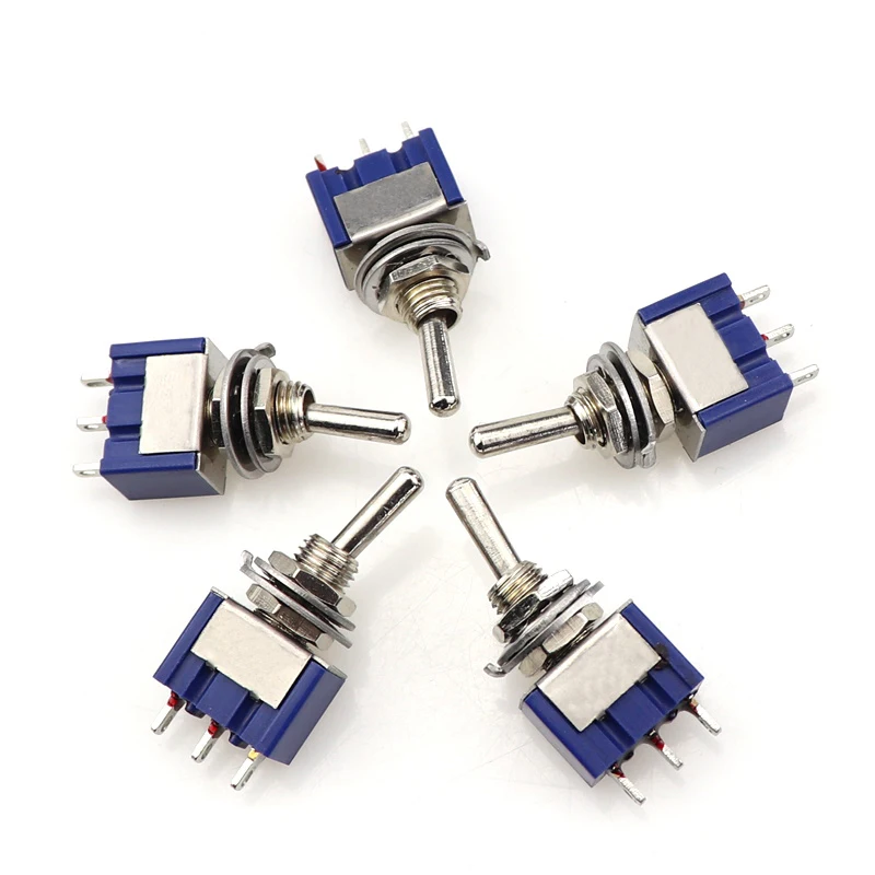 10 шт. ВКЛ ВЫКЛ светильник синий 3Pin 3 положения фиксация MTS 103 AC 125V/6A 250V/3A кнопка