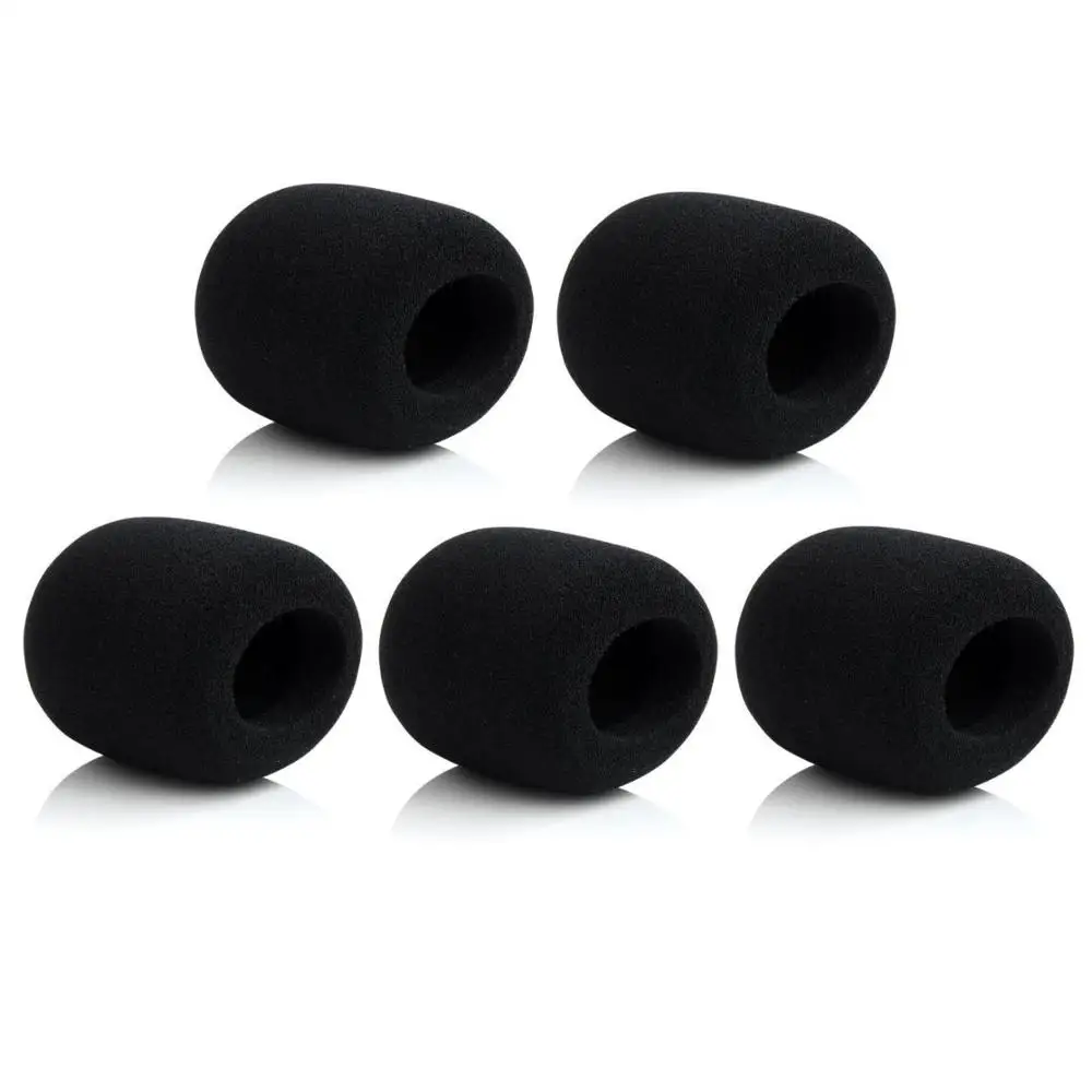Стандартный Bolymic 5 шт. черный микрофон поп-фильтр для Shure SM58 губка ветрового стекла