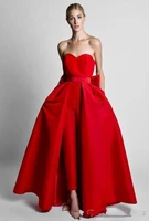 red jumpsuits formal evening dresses with detachable skirt sweetheart prom dresses party wear pants for women custom made