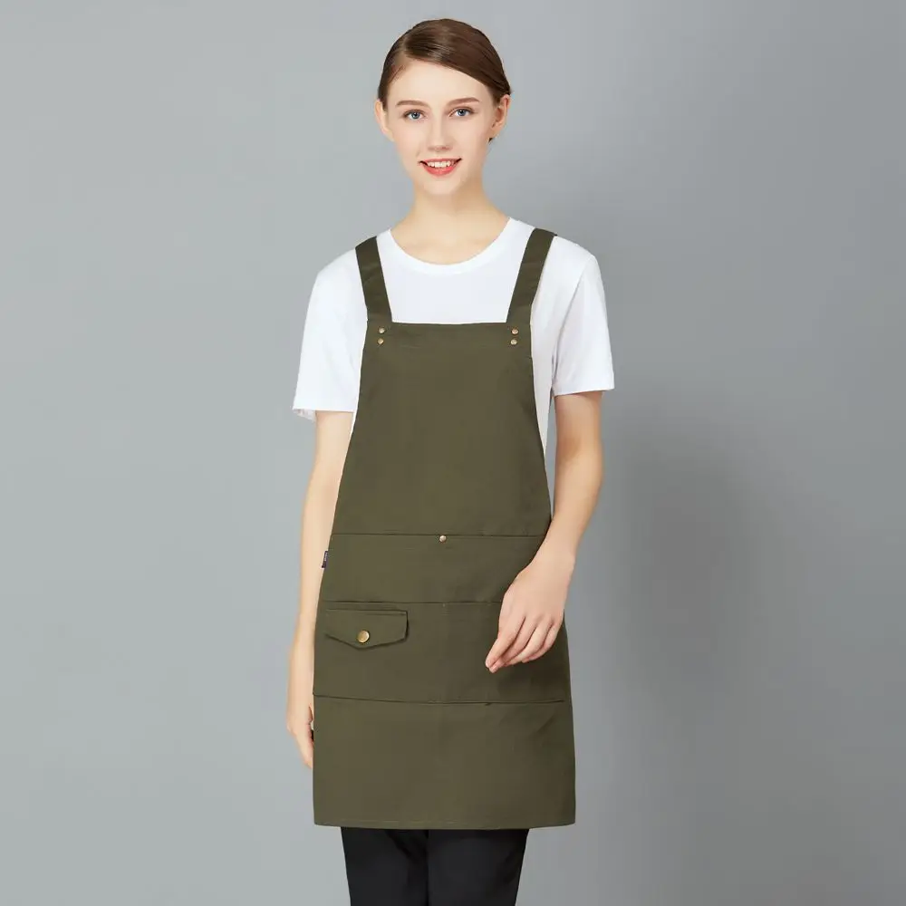 Кухонный фартук шеф-повара для приготовления пищи регулируемый крест-назад