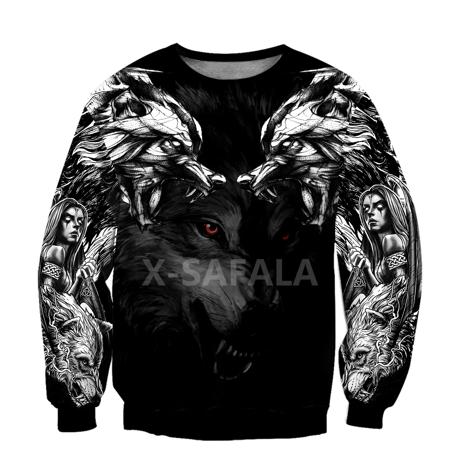 

Double Dark Wolf Tattoo 3D All Print Plus Hoodie Man Women Harajuku Outwear Zipper Pullover Sweatshirt Casual Unisex Jacket