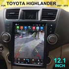 12 дюймов Android 11 автомобильный видеоплеер Радио стерео для Toyota Highlander 2007 - 2013 Tesla экран GPS мультимедийный Carplay головное устройство