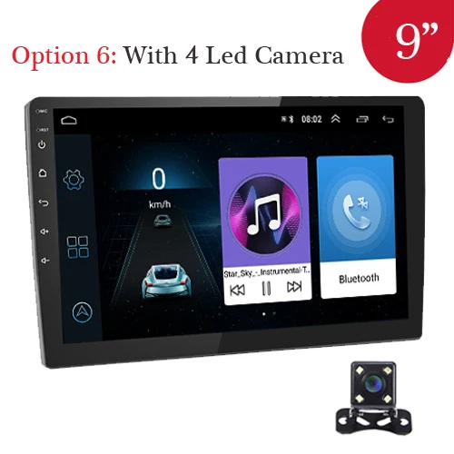 AMPrime 2din Автомагнитола 9/1" Android автомобильный мультимедийный плеер gps Wifi Авторадио Bluetooth FM Mirrorlink магнитофон с камерой - Цвет: Option 6--9 inch