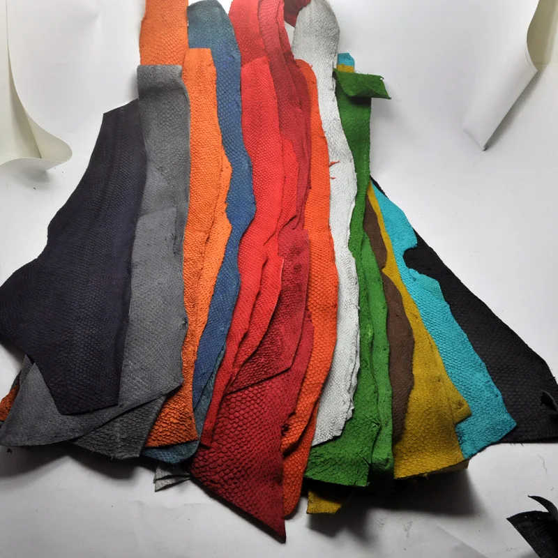1pcs Multi style Genuine Salmon Fish Leather Piece Multi Color DIY Bag Belt Shoes Accessories Leather craft 42*9cm