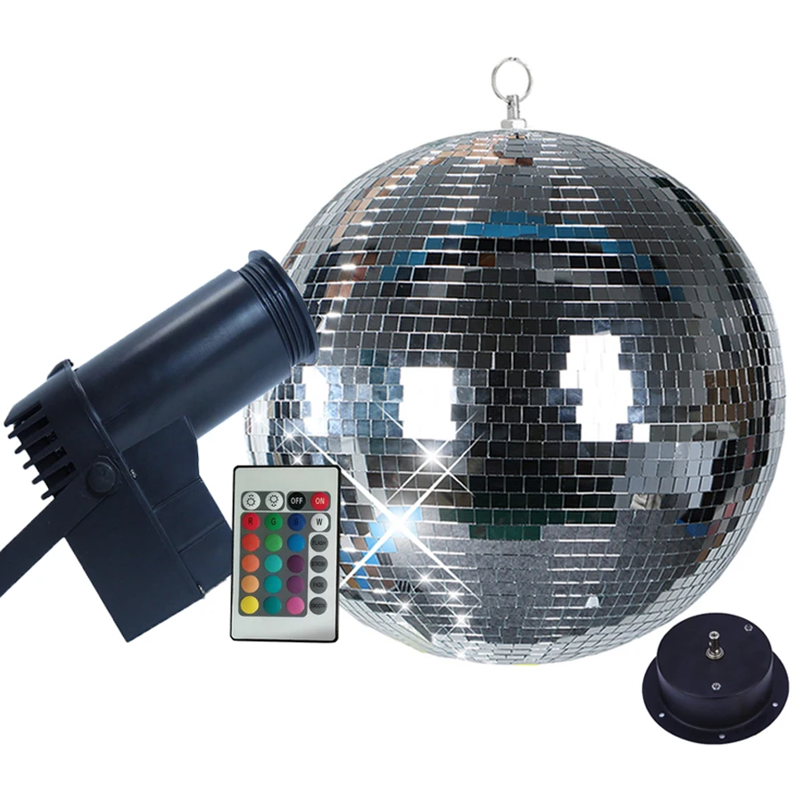 

Thrisdar Rotating Mirror Disco Ball party Light With 10W RGB Beam Pinspot Stage Light With Remote Holiday Xmas KTV Mirror Ball