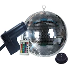 Вращающийся зеркальный диско-шар Thrisdar, освесветильник для вечеринок с RGB-подсветкой 10 Вт, сцсветильник с пультом дистанционного управления, для праздников, Рождества, KTV, зеркальный шар