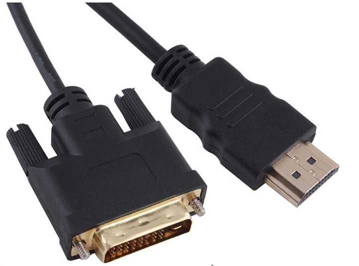 50 шт./лот 1м 2М совместимому с HDMI/DVI DVI D 24 + 1 pin адаптер позолоченный M кабель для 1080P HD