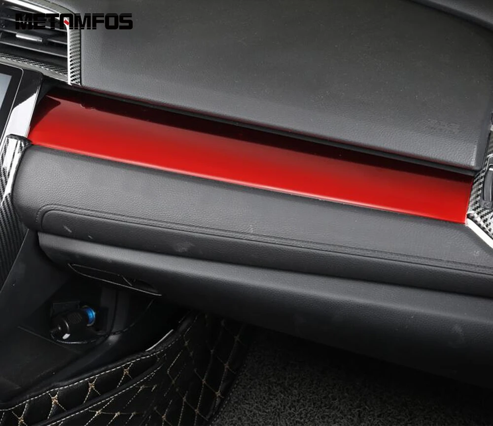 Для Honda Civic Sedan 2016-2018 2019 красная ABS пластиковая лента для управления центром