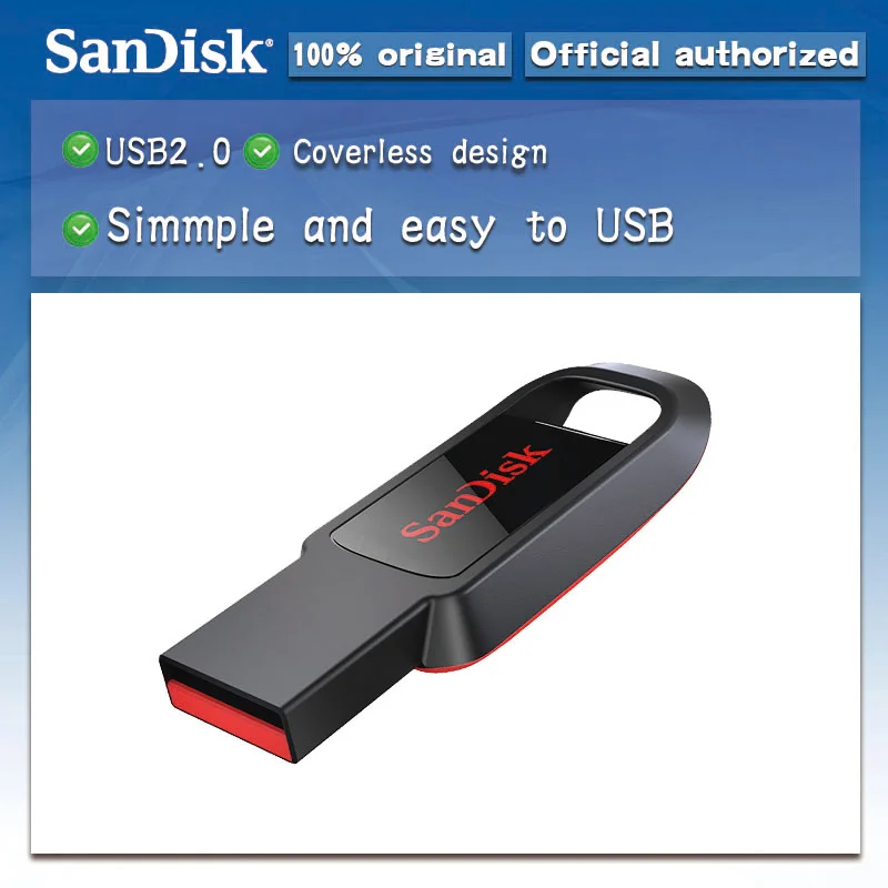 Новинка SanDisk 132gb флэш-накопитель USB 64gb pendrive CZ61 usb 2,0 16gb memory stick 128 gigabytes memoria USB