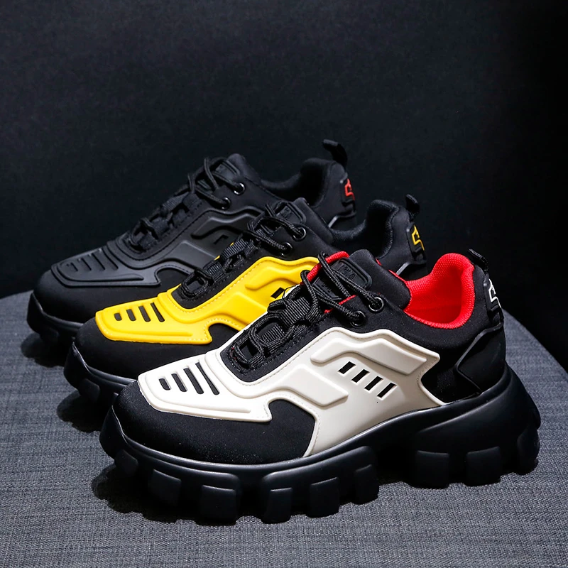 Женские кроссовки на массивной подошве повседневные платформе сезон осень зима