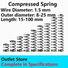 Возвратная пружина, точечные товары, телескопическая пружина диаметром 1,5 мм, внешний диаметр 8-25 мм, Длина 15-100 мм, спрессованная пружина