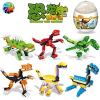 6types dinosaur egg building blocks capsule toys city diy creative bricks gift for children