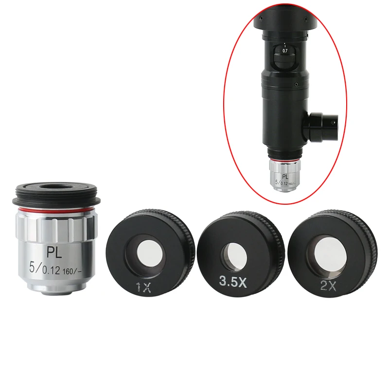 Вспомогательный объектив коаксиальсветильник куляр C крепление зум 1X 2X 3.5X линза