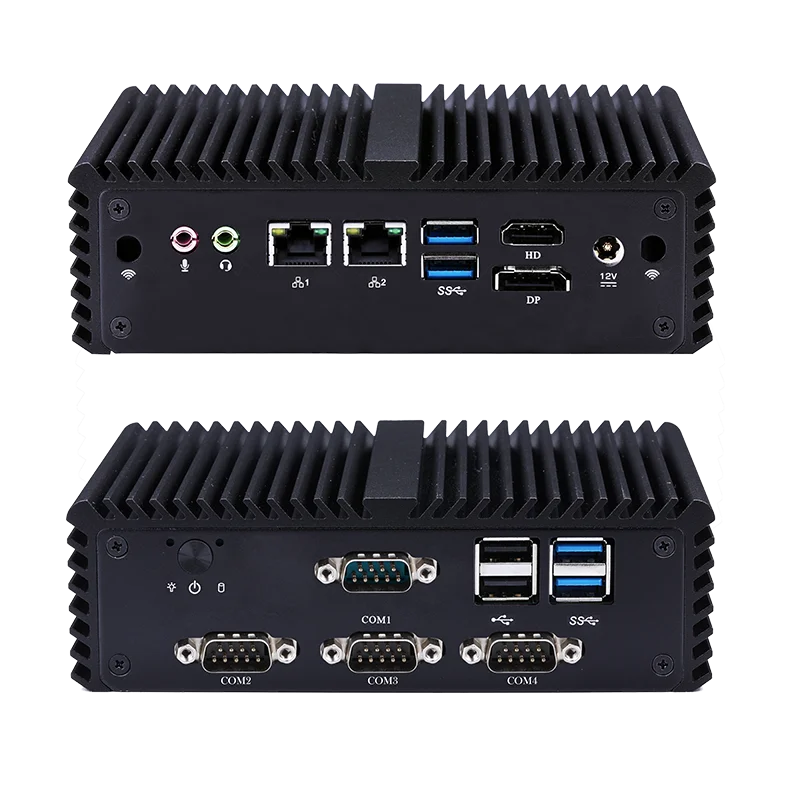 Qotom Q730P Q750P мини-ПК j4105/J4125, маленький компьютер 4RS232 VGA DP, мини-компьютер
