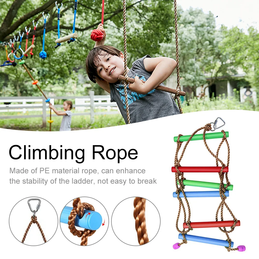 

6.6 футов Строительная лестница для детей веревочная лестница подвесная лестница для качели Детская лестница игрушечное оборудование для ф...