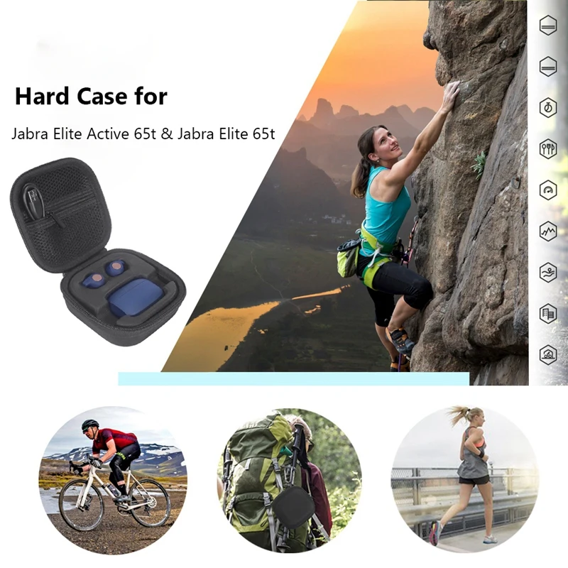 Наушники Жесткий EVA чехол сумка для хранения ДЛЯ Jabra Elite Active 65T / настоящие