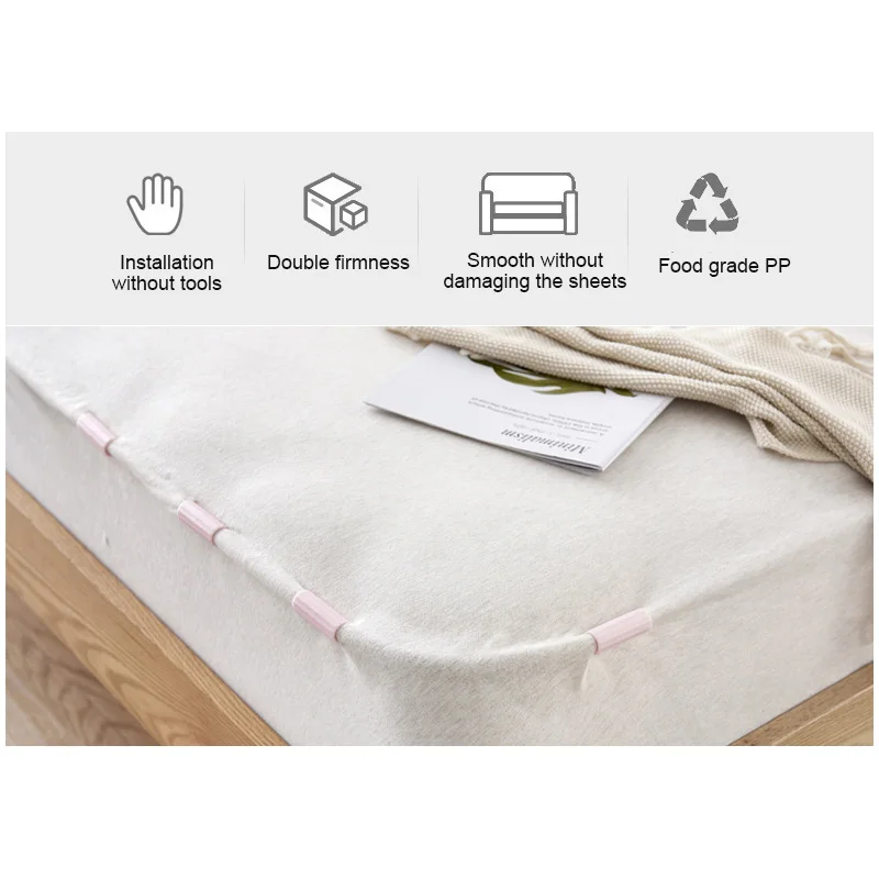

Needleless Invisible Sheet Clip Non-Slip Anti Running Sheet Holder Mattress Fasten Fixing Clip Sheet Organize Pegs Upgraded