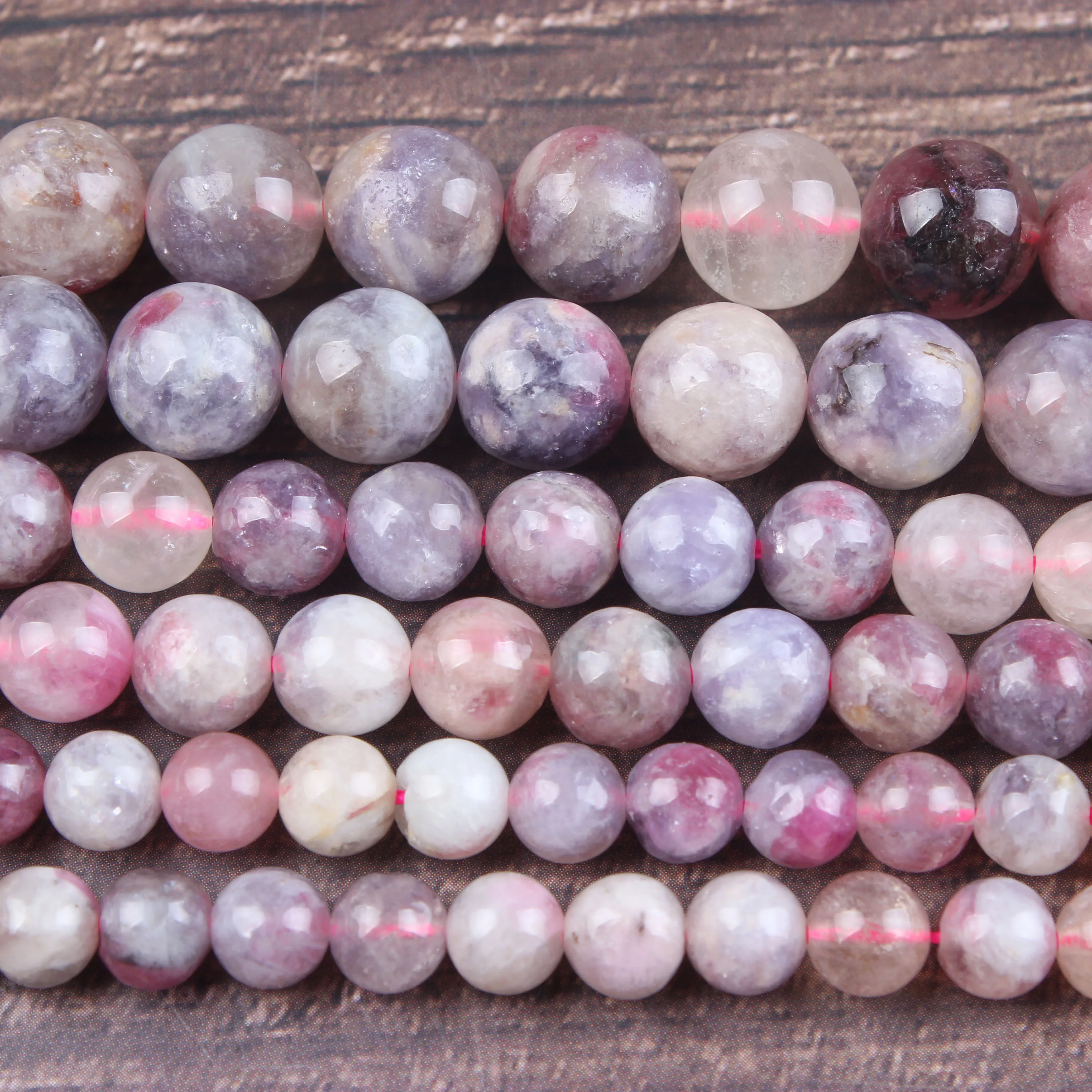 

Fashion jewelry 4 / 6 / 8 / 10 mm natural gem beads plum blossom tourmaline loose beads DIY men and women Bracelet accessories