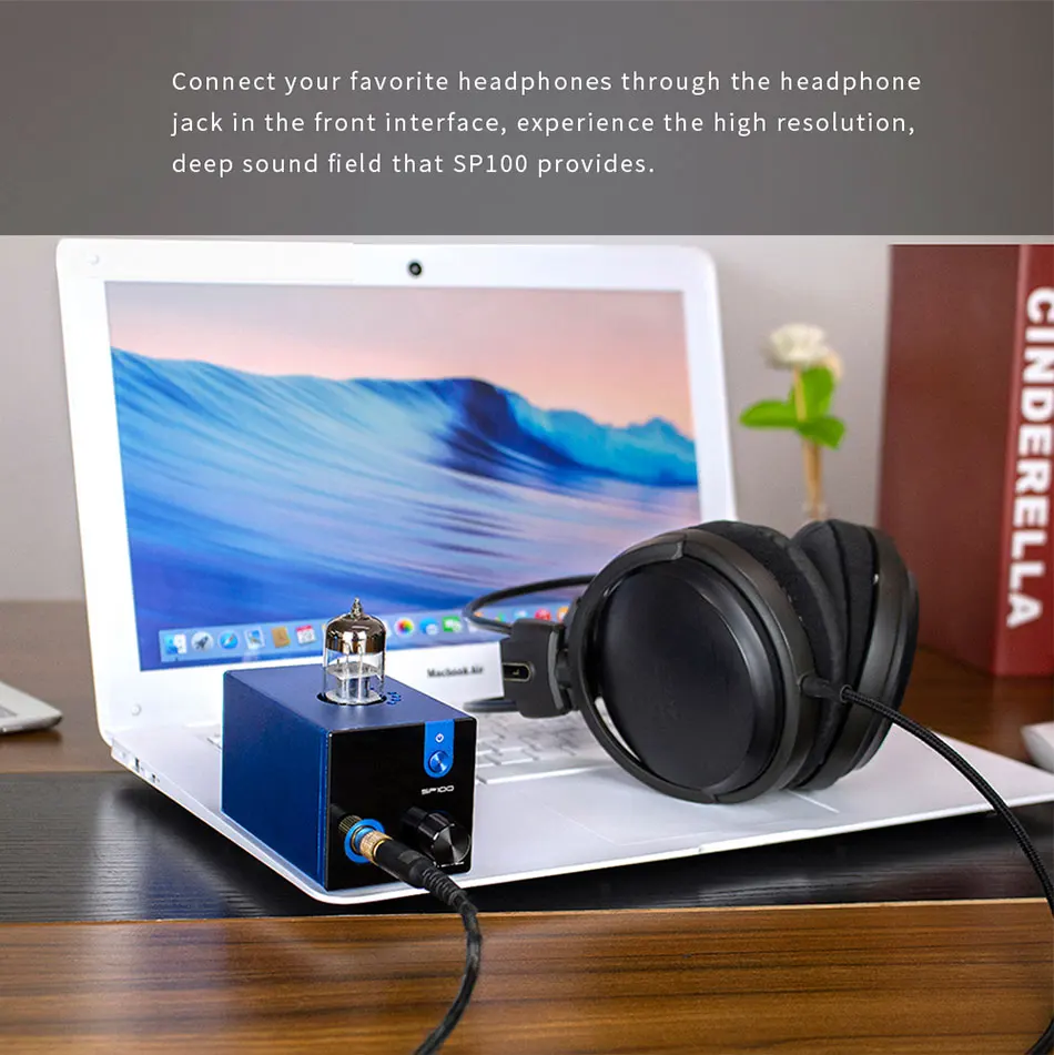 SMSL SP100 ламповый усилитель для наушников 6N3 трубка мощный Hi-End стерео усилитель аудио HiFi выход регулятор громкости