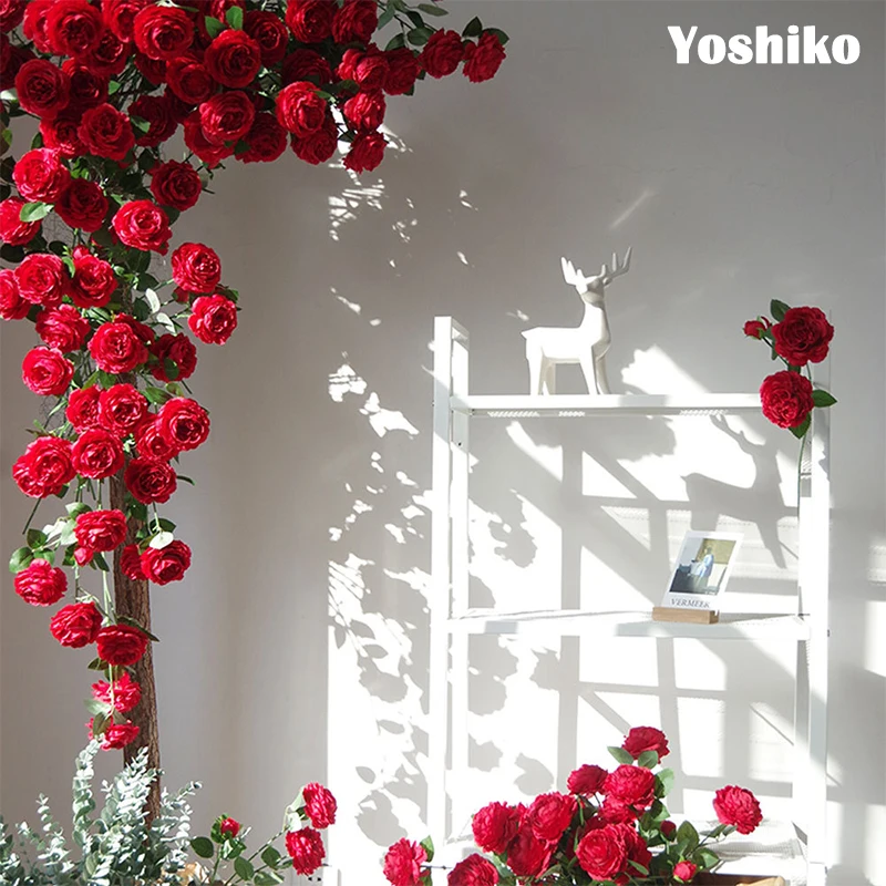 5 шт. для свадьбы Искусственные цветы Букет Роза Пион 3 цветок с головками DIY