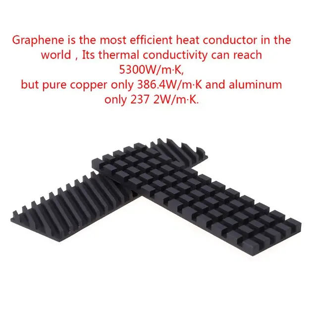 Dissipateur thermique en graphène de cuivre pur, refroidisseur M.2 2280  PCI-E NVME SSD