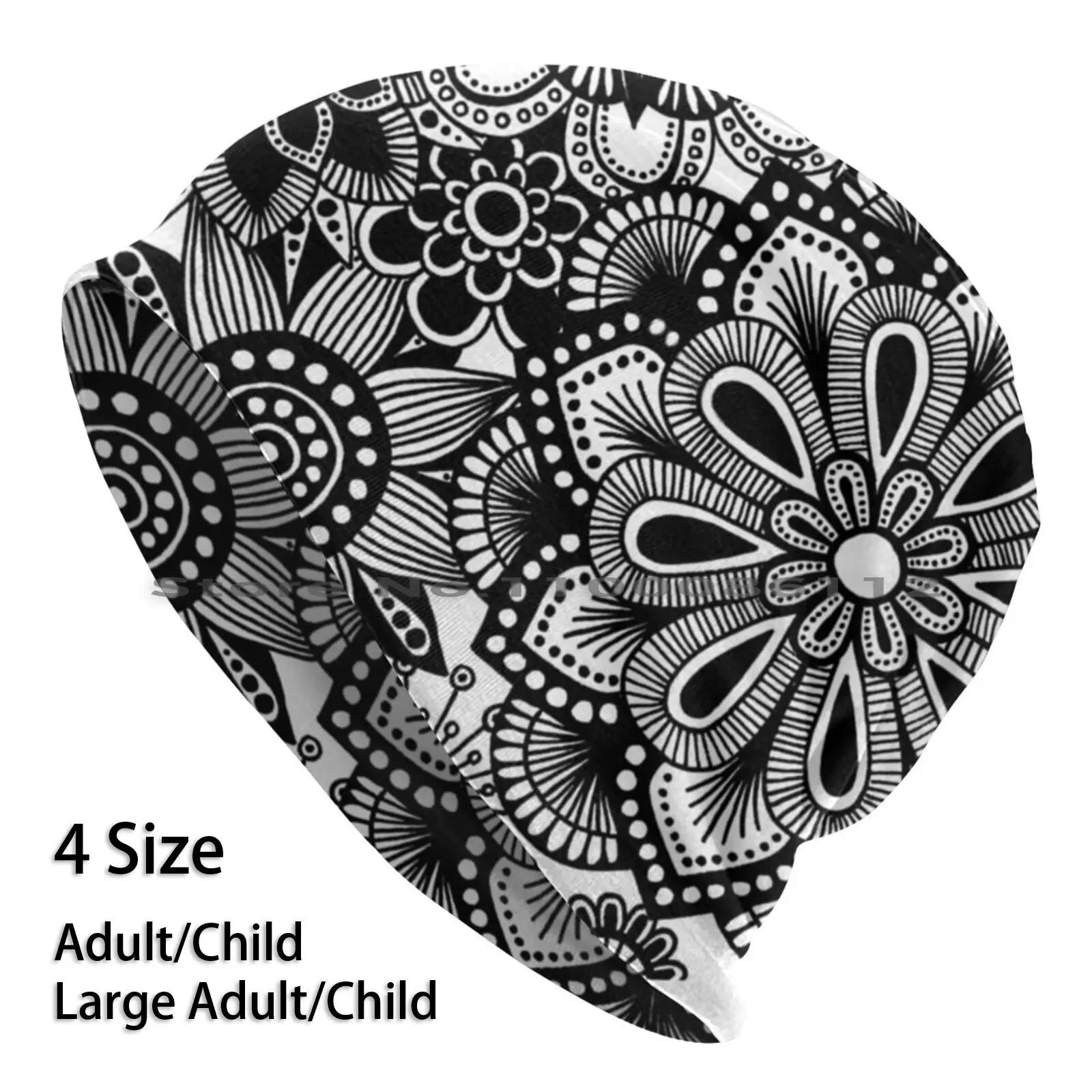 

Abstract Circle Mandala Design Beanies Knit Hat Mandala Zentangle Circle Pattern Abstract Black And White Symmetry Flower
