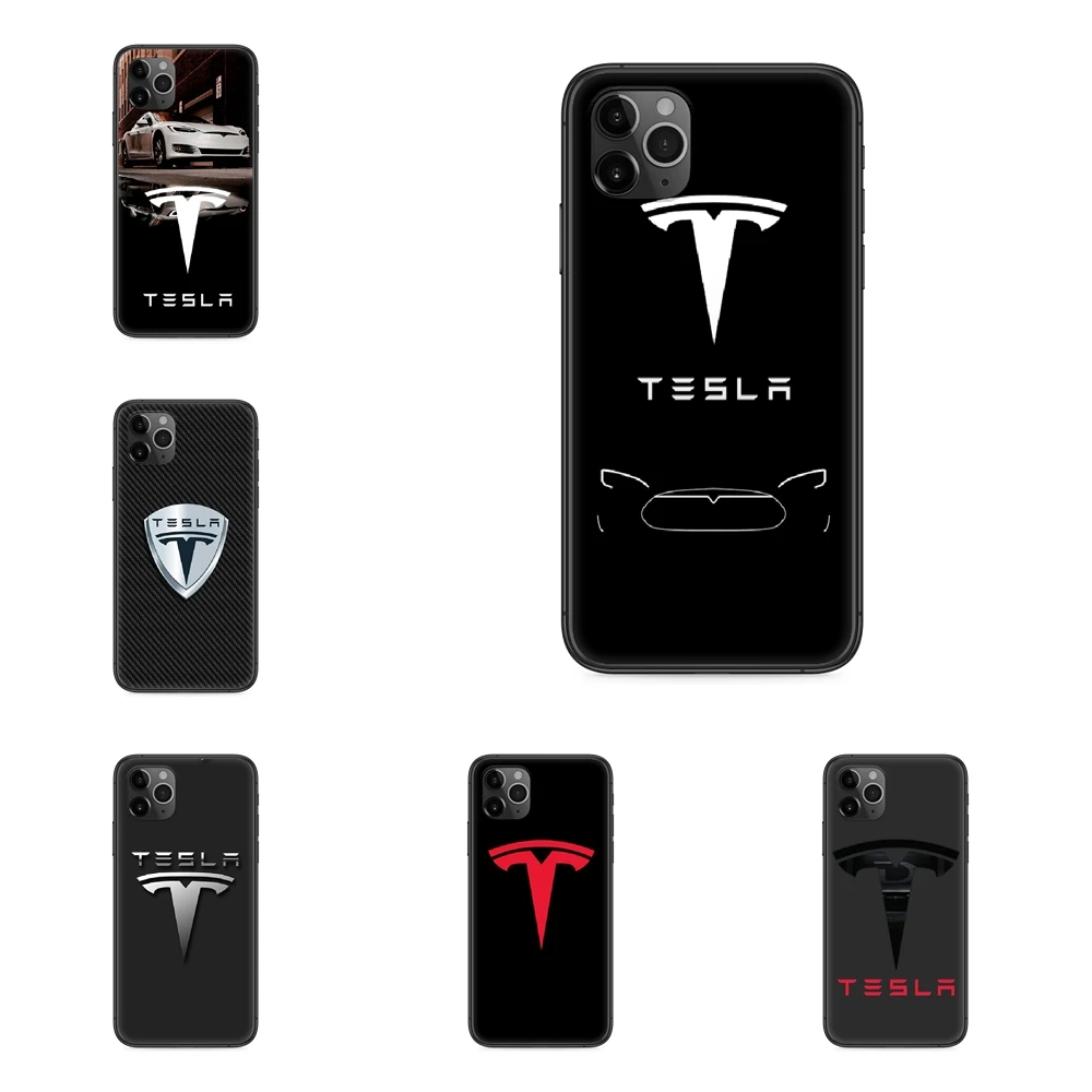 Черный Модный мягкий чехол для мобильного телефона Tesla Huawei P50 P40 P30 Lite P Smart Z 2019 2020