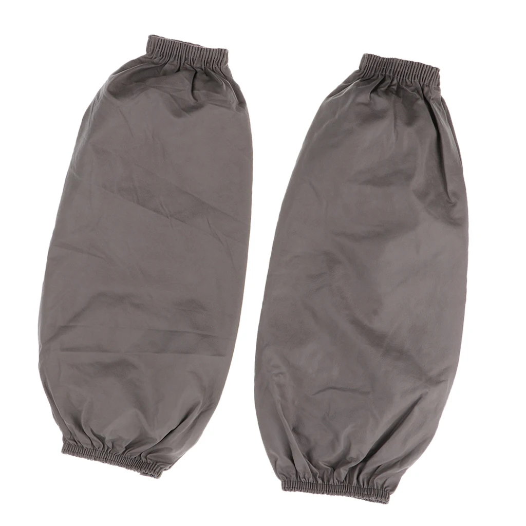 

MagiDeal 1 Pair of Sleeves Leather Waterproof Oilproof Quick-Dry Kitchen Cooking Oversleeve Unisex Cuffs with Elastic Line