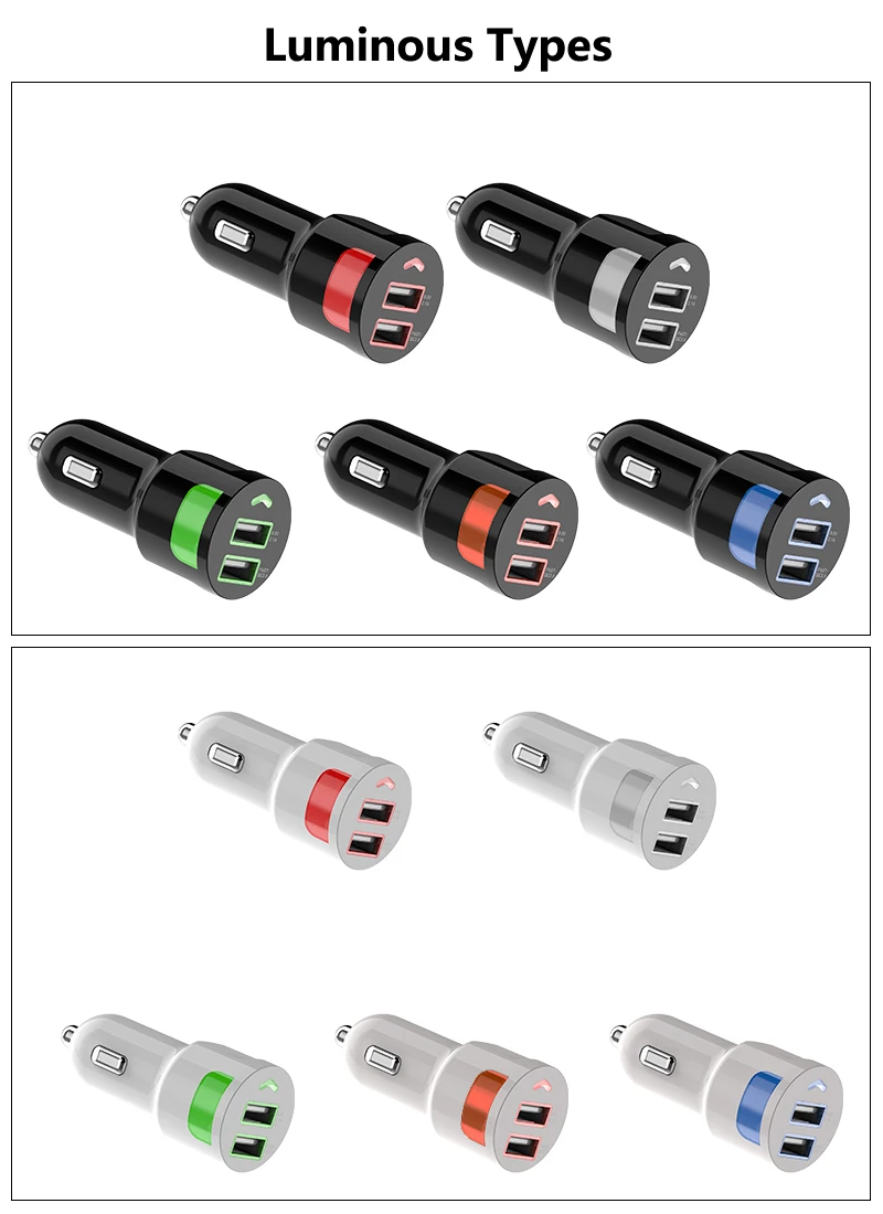 QC3.0 двойной зарядное устройство USB 3.1A адаптер Авто металлическое зарядное устройство для смартфонов/планшетов
