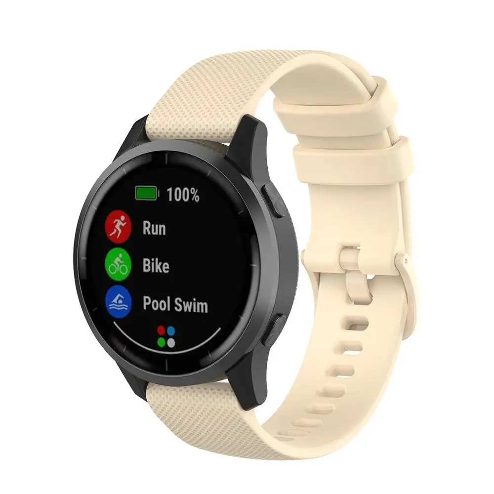 Мягкий силиконовый спортивный ремешок резиновый для Garmin Vivoactive 4 дышащий браслет