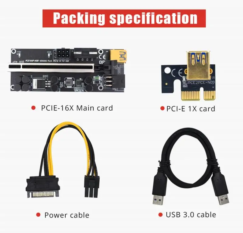 2021 Новинка 3 в 1 усовершенствованная версия VER009s Plus PCI E PCIE Райзер карта Ver 009S USB 0 SATA