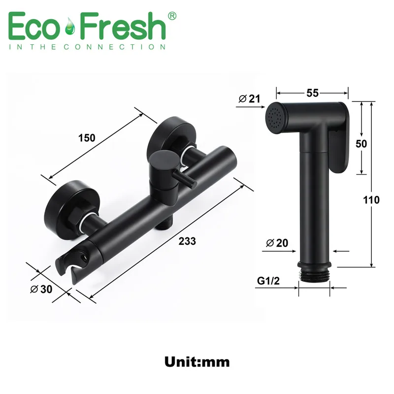 Смеситель для душа Ecofresh черный смеситель из латуни | Обустройство дома