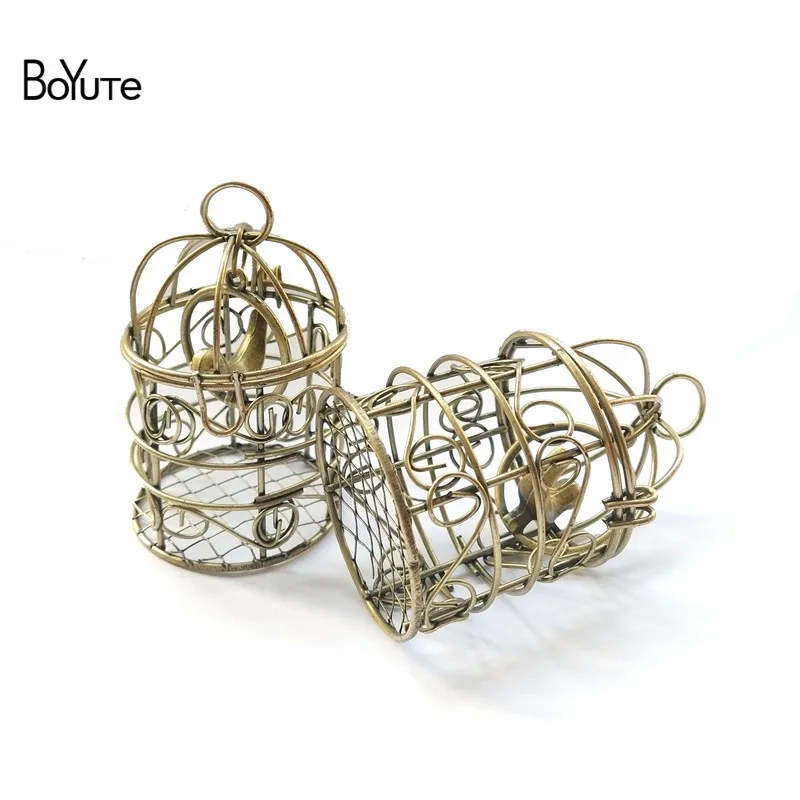 

BoYuTe винтажный большой 43*73 мм Кулон птичья клетка может открываться Diy металлический Железный аксессуар клетка для птицы ювелирное изделие