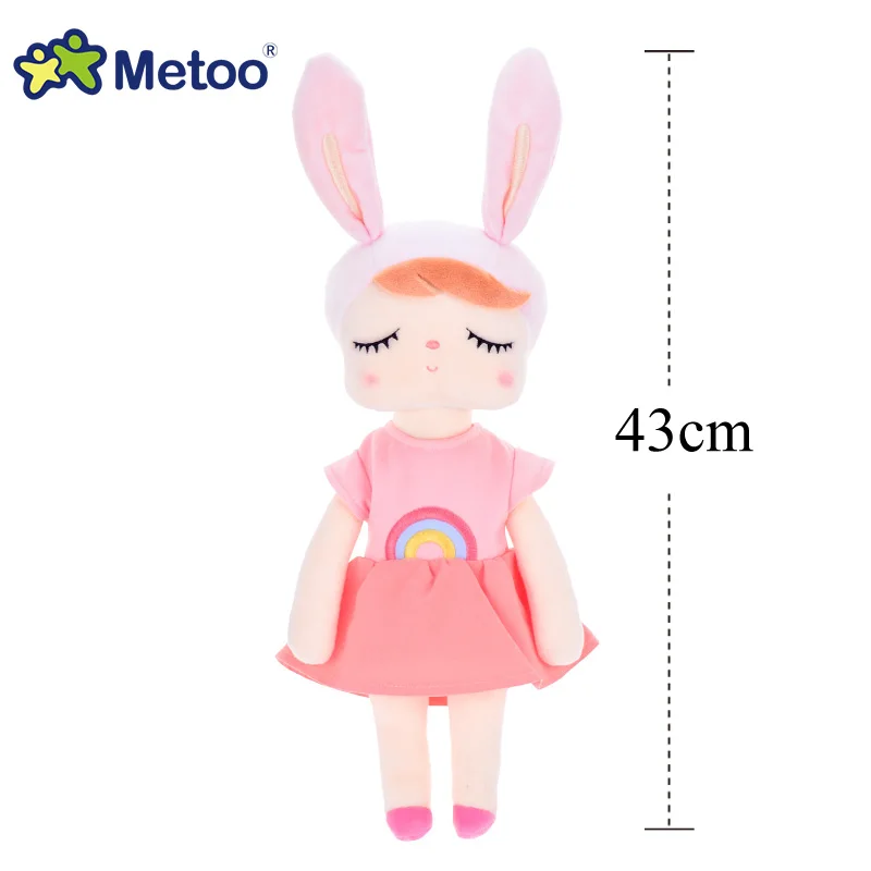 43cm skirt pink Metoo кукла Анджела мягкий Игрушечный Кролик мягкие Животные плюшевые игрушки «кролик» Фруктовые Куклы для детей детская одежда для девочек и мальчиков рождественские подарки на день рождения - Цвет: 43cm skirt pink