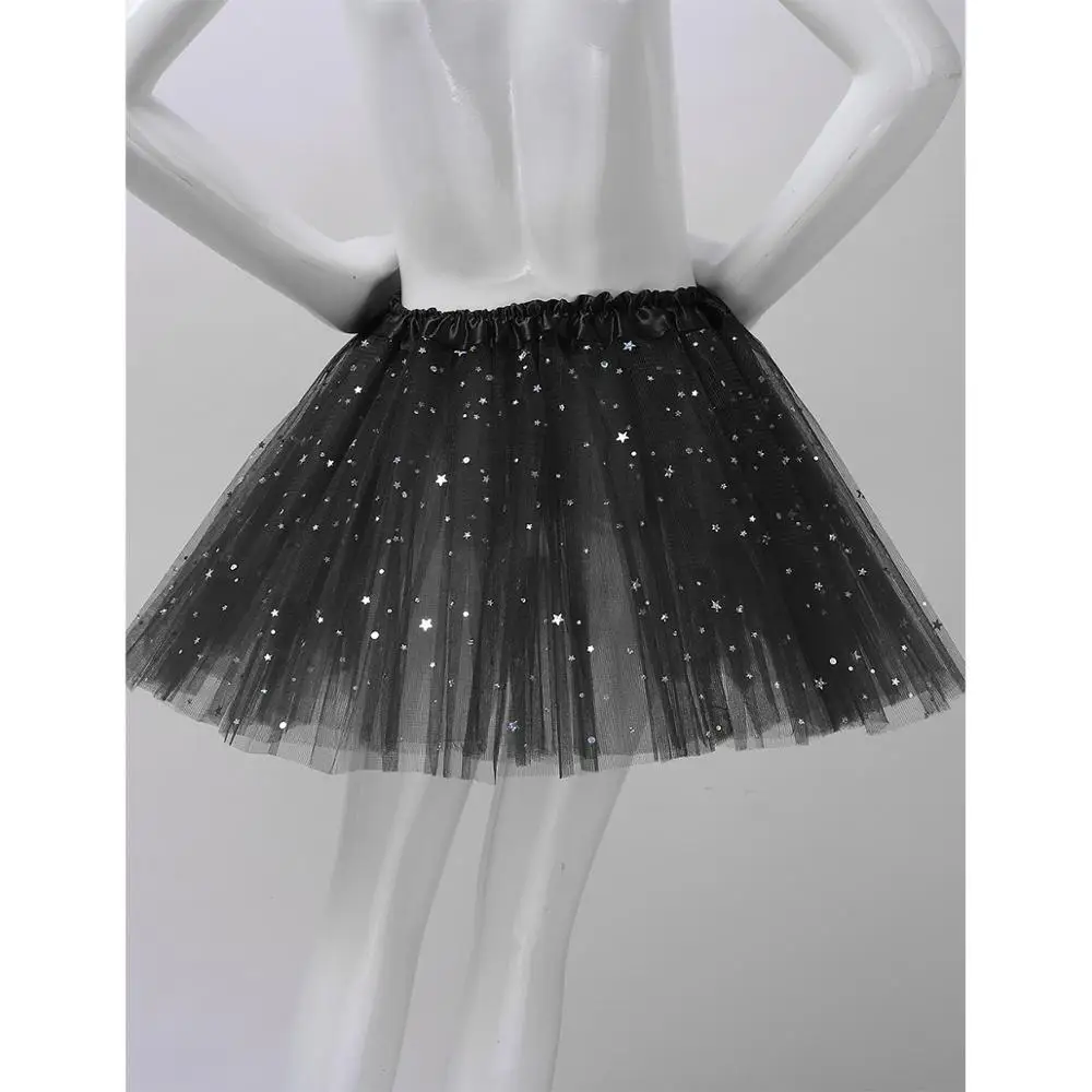 Балетная юбка с блестками и блестящими звездами Одежда для танцев девочек