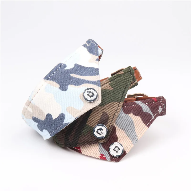 Камуфляжный ошейник для домашних питомцев шарф бандана маленький поводок набор