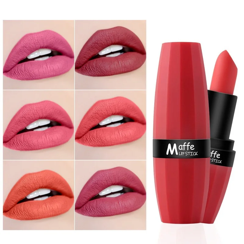 

Hot sale 6 color lipstick semi-matte texture durable waterproof non-marking portable lipstick
