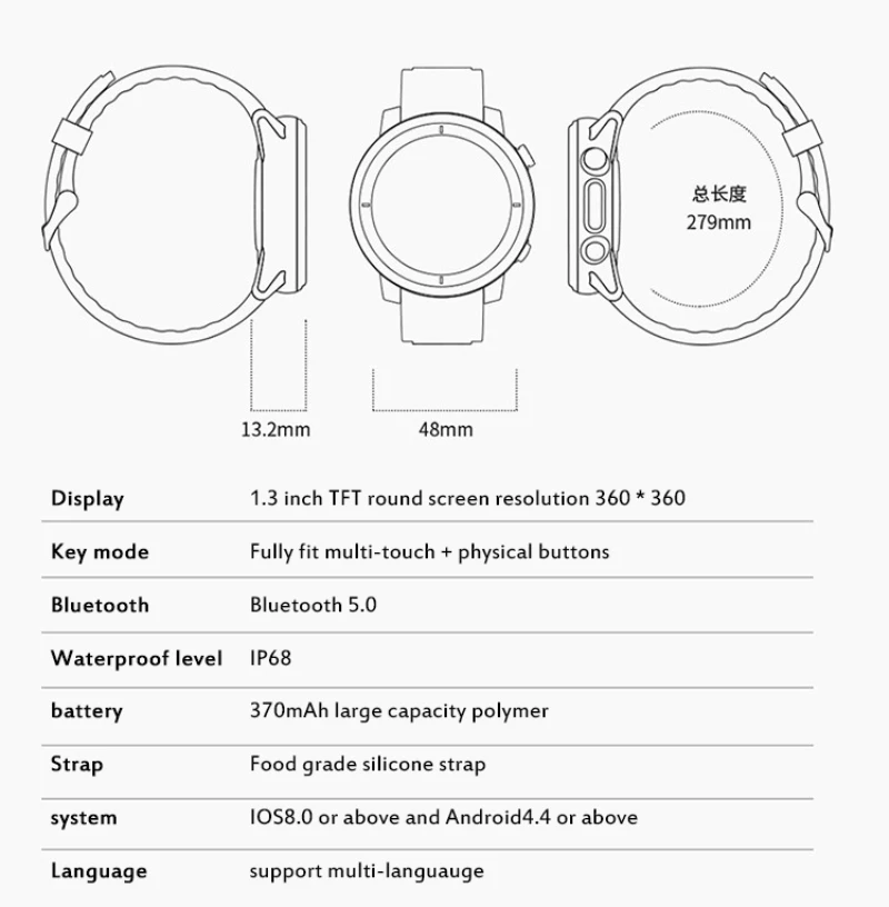 Смарт часы ECG L15 для мужчин и женщин сенсорный экран водозащита IP68 HD 1 3 дюйма