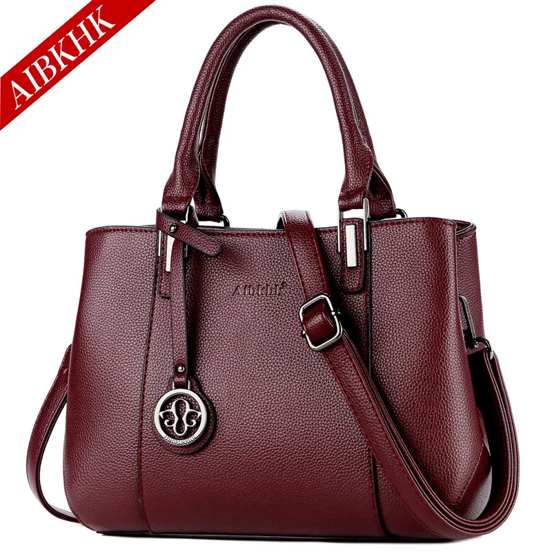 S9196-Burgundy Роскошные брендовые сумки из натуральной кожи, повседневные сумки через плечо для женщин, модные женские сумки через плечо, сумка-мессенджер - Цвет: S9196-Burgundy