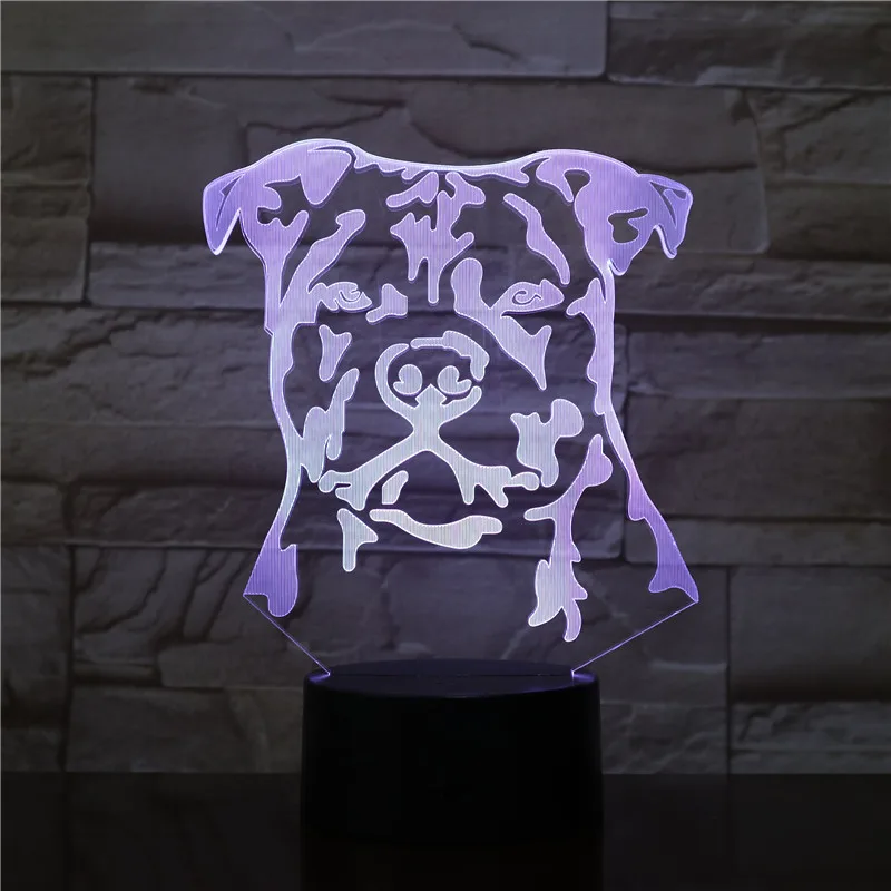 

Modern Staffordshire Bull Terrier LED Night Light Animal Pet Dog Puppy 3D Optical illusion Lamp Home Decor Table Lamp Desk Light