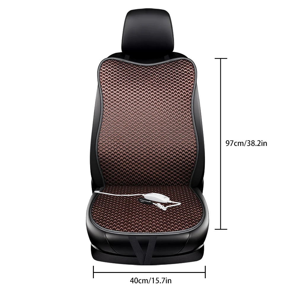 

1PC Car Heating Cushion 12V/24V Fiber Front Single Seat Car Thermostatic Seat Cushion Car Interior Accessories