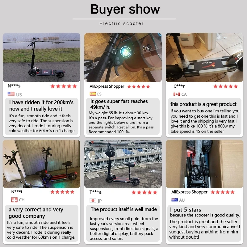 

EU US Stock 1000W Scooter Electric Max Speed 40km/h Max Mileage 80km Electric Skateboard Adult for Folding Kick Scooter 10 inch