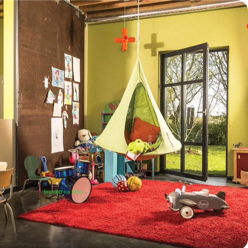 

Children Swing Outdoor Garden Camp Hammock Kids Chair Toy Room Gym Fitness Teepee Tree Tent Ceiling Hanging Sofa Bed Playground