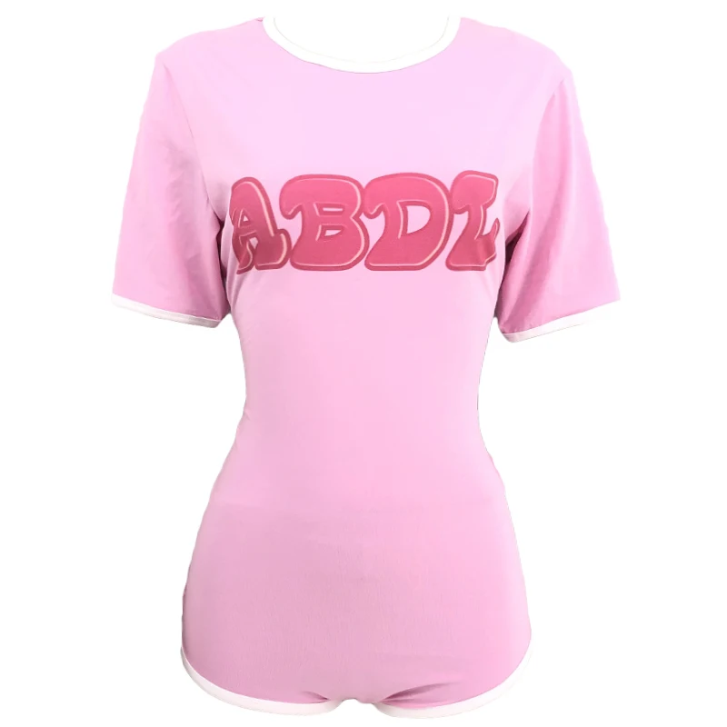 Розовый женский ABDL хлопок Onesie пижамы Ползунки промежность взрослый ребенок Onesie Комбинезон Ddlg девочка взрослый ползунок комбинезон