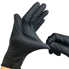Утолщенные 50 шт. черные одноразовые нитриловые перчатки, защитные перчатки, антистатические водонепроницаемые рабочие перчатки без порошка для сада, косметологических механиков