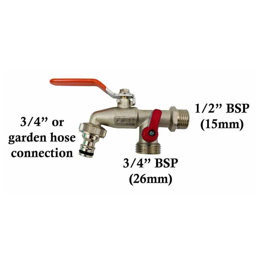 

Faucet Tap Valve Faucet 1/2inch For Hozelock Replacement Double Outlet